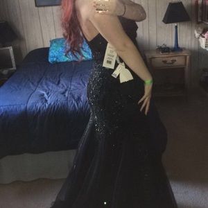 Black long Sherri Hill prom dress